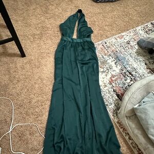 Nasty Gal Deep Green Backless Jumpsuit